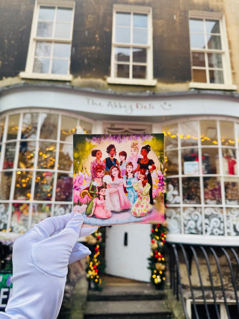 Fanart infront of Abbey Deli / modiste bridgerton filming location